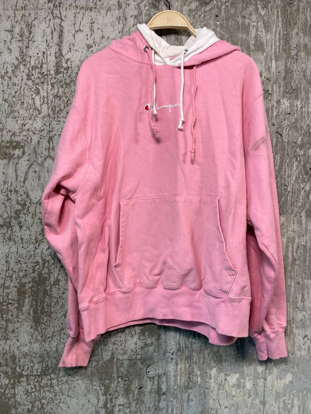 CHAMPION Women's Pink Reverse Weave Hoodie Size L